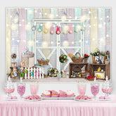 Kaninchen Und Weiß Licht Mit Hölzern Dekoration Hintergrund